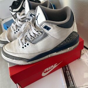 Nike Kids White and Blue Sneakers Jordan